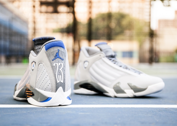 Wolf Grey Sport Blue Jordan 14 0