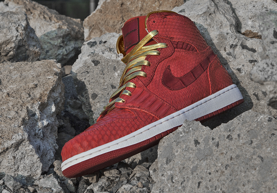 Air Jordan 1 "Red Python" by JBF Customs