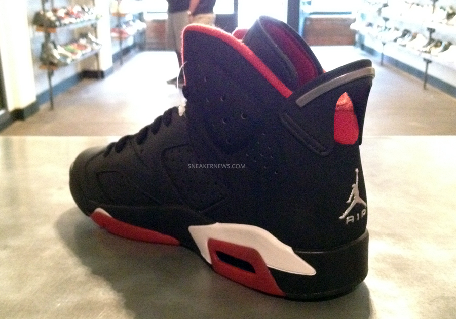 Airjordan 6 Black Red Leather Suede Sample 2