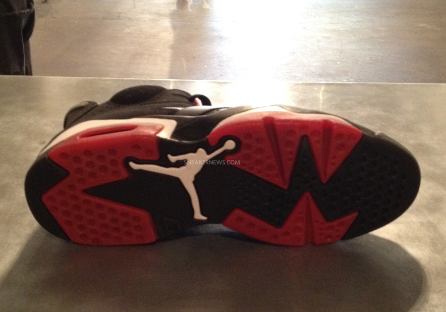 Airjordan 6 Black Red Leather Suede Sample 4