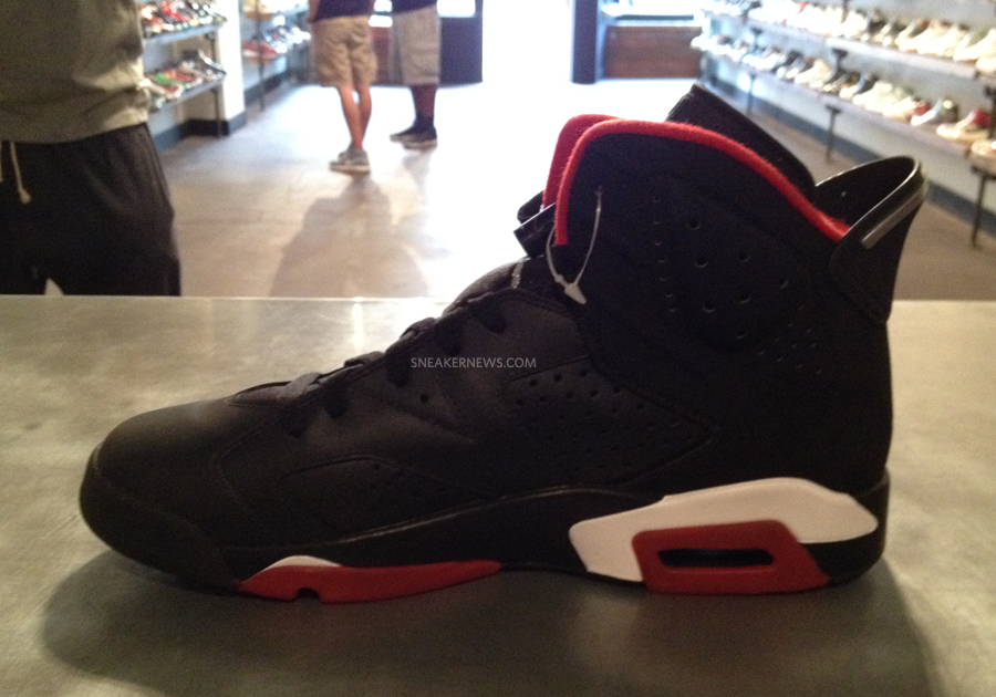 Airjordan 6 Black Red Leather Suede Sample 5