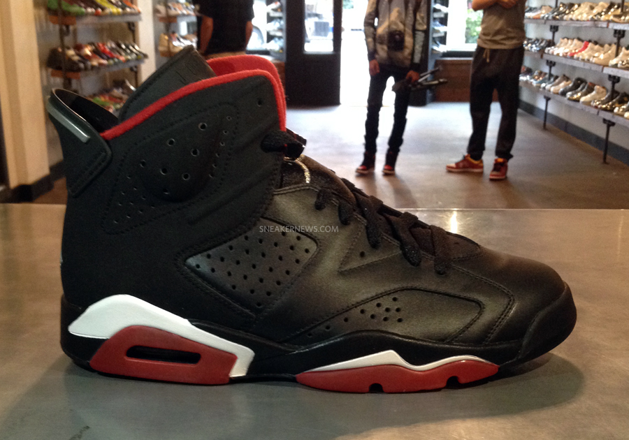 Airjordan 6 Black Red Leather Suede Sample