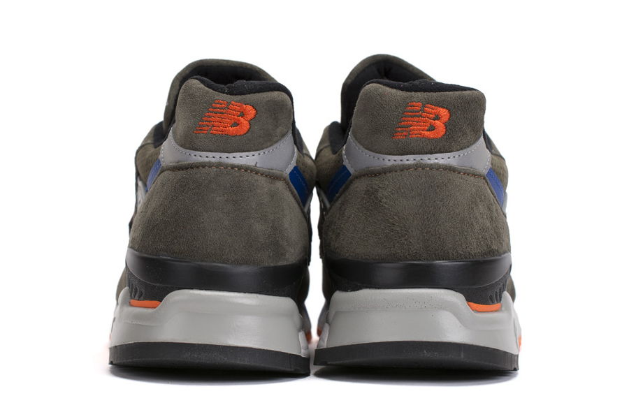 New Balance 998 Dark Olive Grey Orange Blue 3