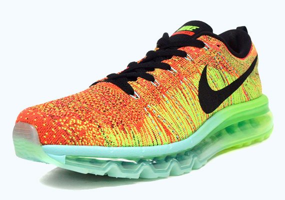 Nike Flyknit Air Max Orange Green Black