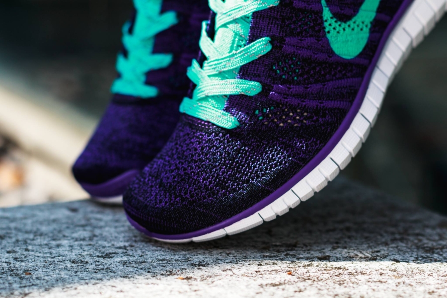 Nike Womens Free Flyknit Chukka Court Purple Hyper Jade 04