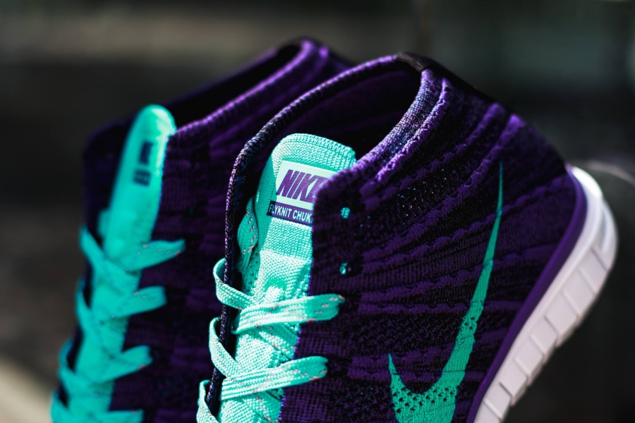 Nike Womens Free Flyknit Chukka Court Purple Hyper Jade 05