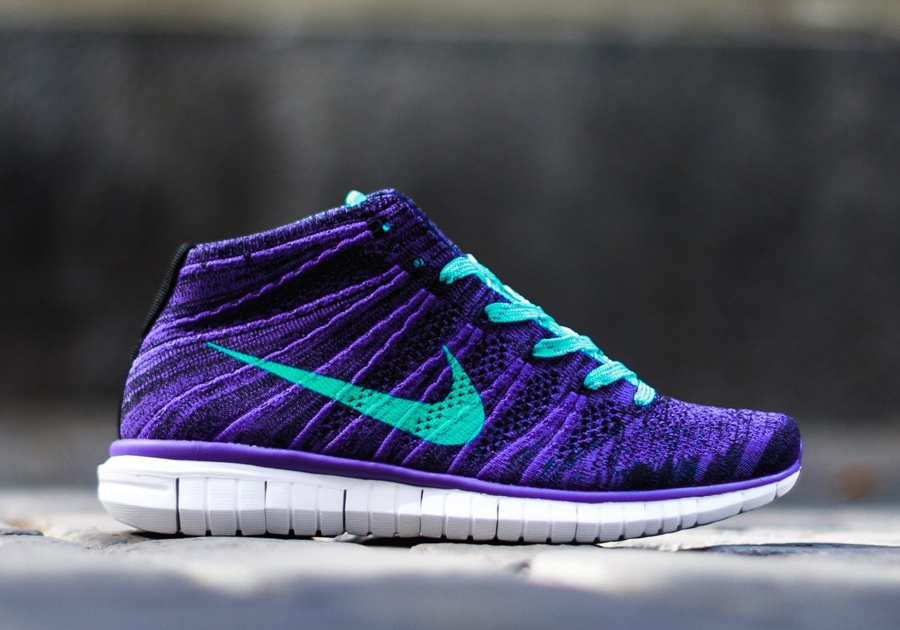 Nike Women's Free Flyknit Chukka - Court Purple - Hyper Jade