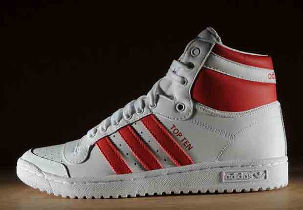 adidas Originals Top Ten Hi – White – Red