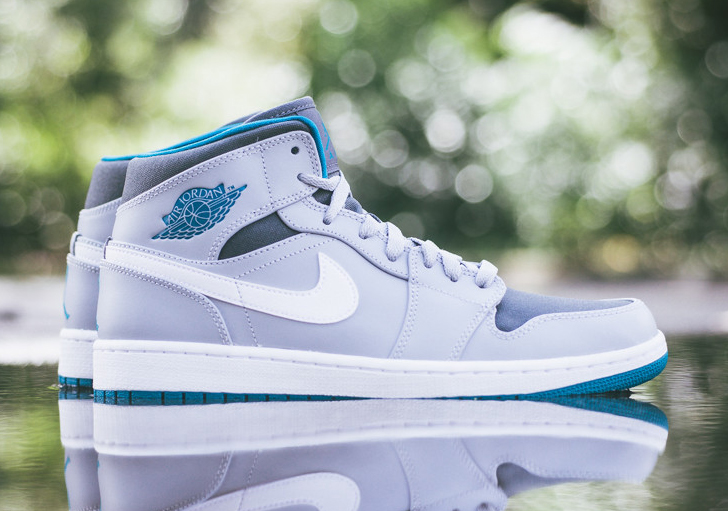 Air Jordan 1 Mid - Wolf Grey - Tropical Teal