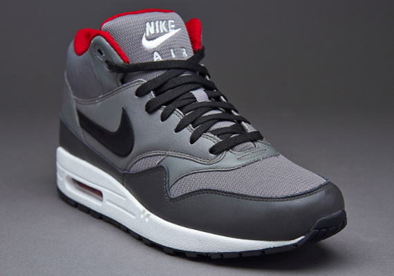 Nike Air Max 1 Mid Fb Grey Black Red 01