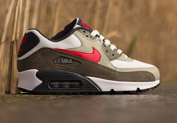 Nike Air Max 90 - Summit White - University Red - Beige Chalk