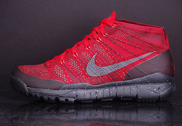 Nike Flyknit Chukka Fsb Trainer University Red Black 1