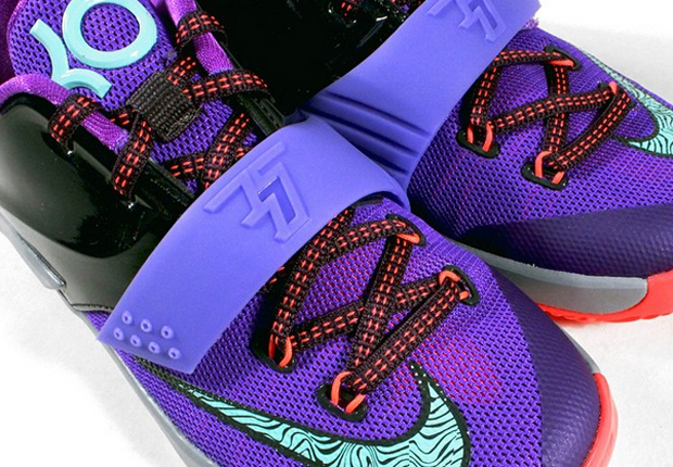 Nike KD 7 GS - Purple - Bleached Turquoise - Hyper Grape - Magnet Grey