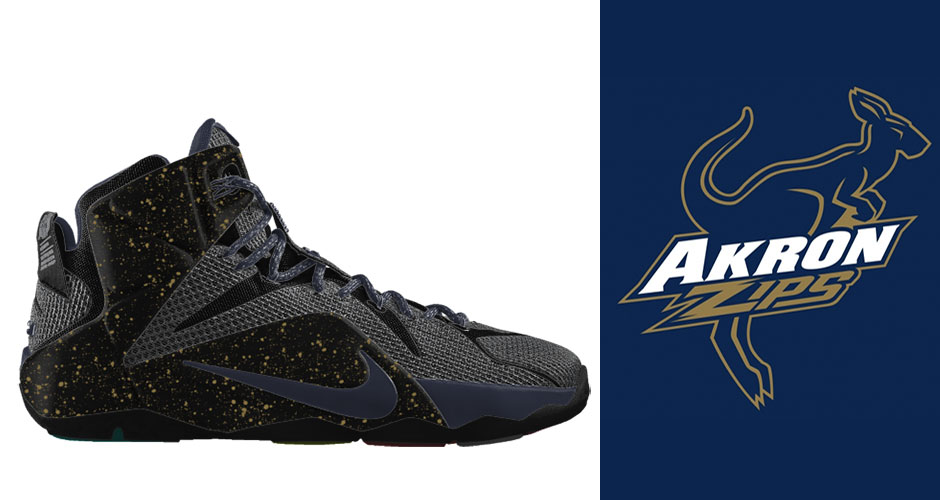 Nike Lebron 12 Id Cavs Akron Zips