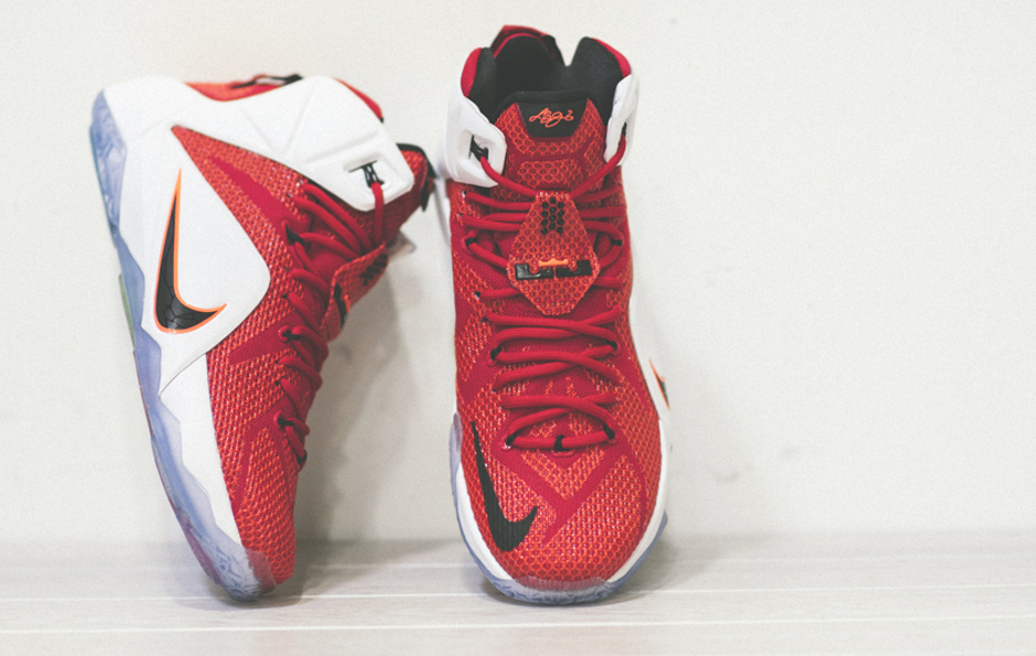 Nike Lebron 12 University Red White Black 01