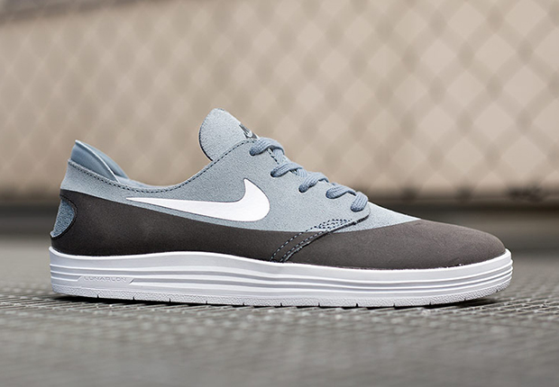 Nike Sb Lunar One Shoe Black Grey Suede 1