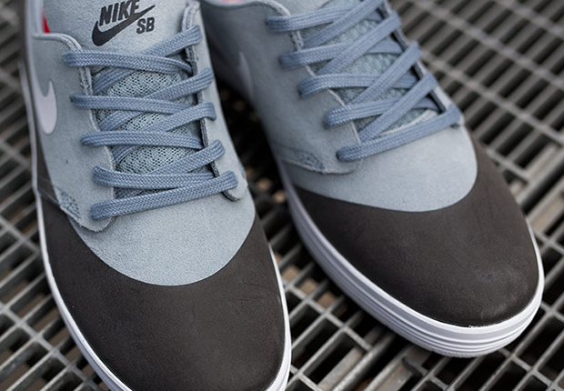 Nike Sb Lunar One Shoe Black Grey Suede 3