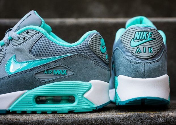 Nike Womens Air Max 90 Silver Hyper Turquoise