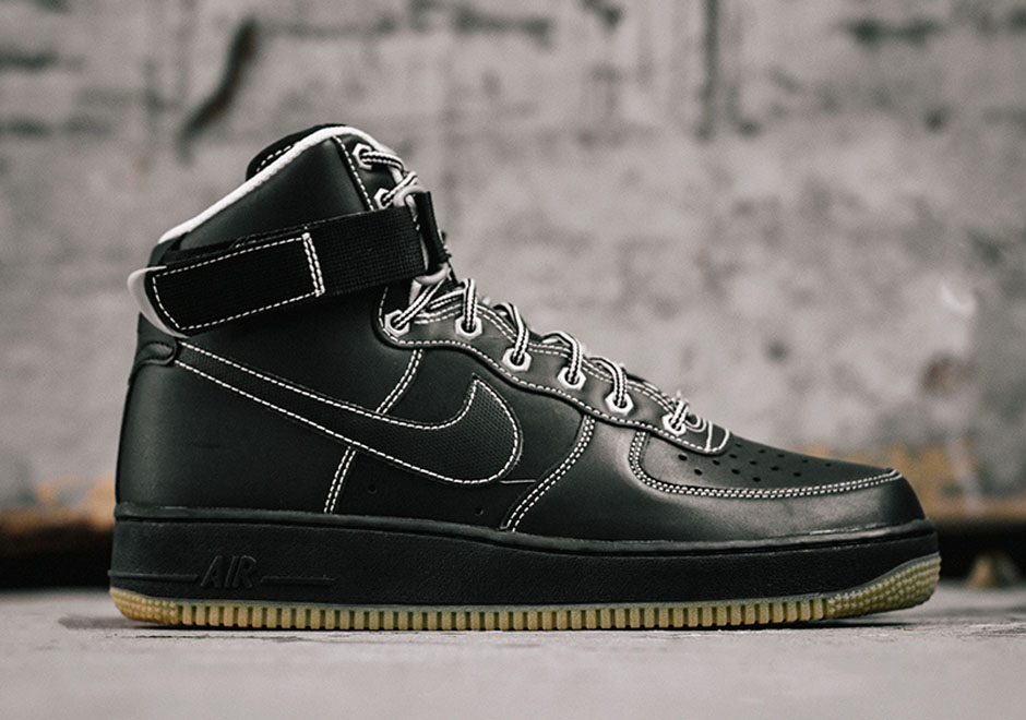 Nike Air Force 1 High Workboot Black White Stitching 01