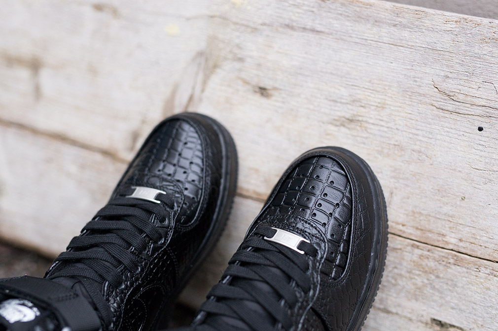 Nike Womens Air Force 1 High Black Croc 05