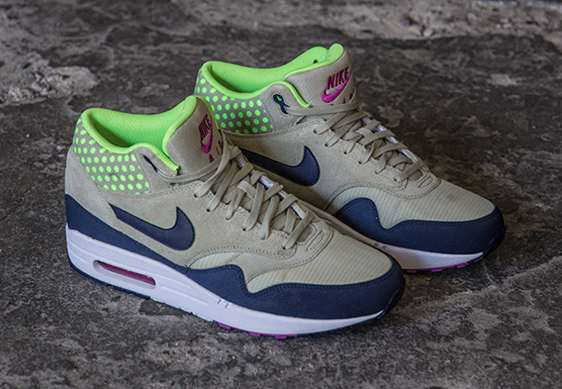 Nike Air Max 1 Mid Light Stone Navy Flash Lime 1