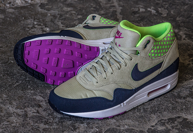 Nike Air Max 1 Mid Light Stone Navy Flash Lime 2