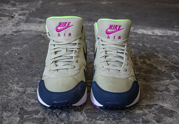 Nike Air Max 1 Mid Light Stone Navy Flash Lime 3