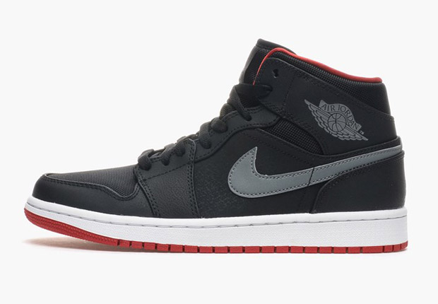 Air Jordan 1 Mid Black Cool Grey Gym Red 1