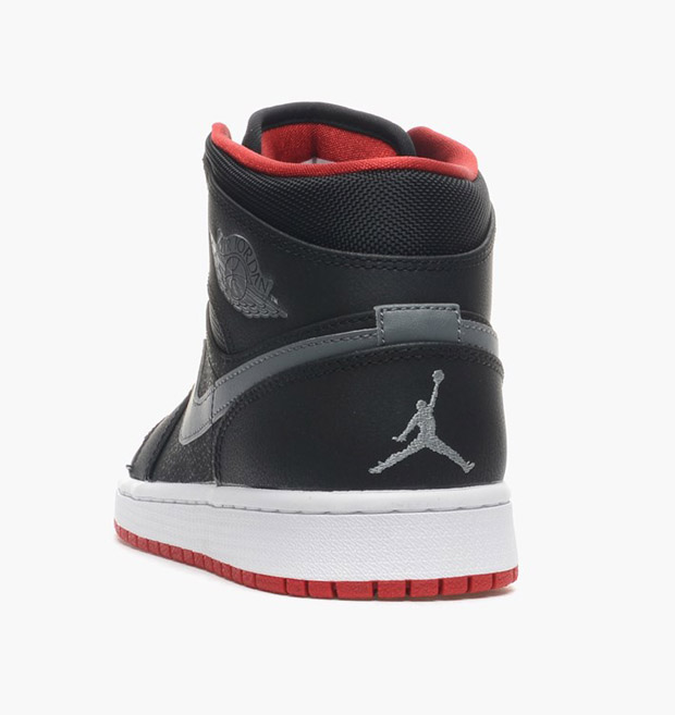 Air Jordan 1 Mid Black Cool Grey Gym Red 2