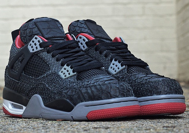 Air Jordan Iv Bred Suede Python Jbf Customs 1