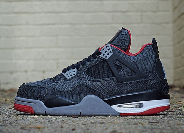 Air Jordan Iv Bred Suede Python Jbf Customs 2