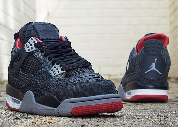 Air Jordan Iv Bred Suede Python Jbf Customs 3