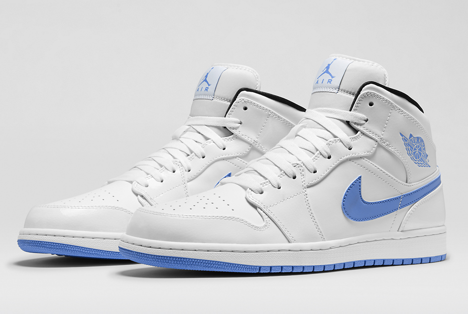 Air Jordan 1 Mid - White - Black - Legend Blue