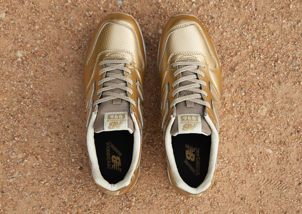 New Balance 996 Womens Metallic Gold 2