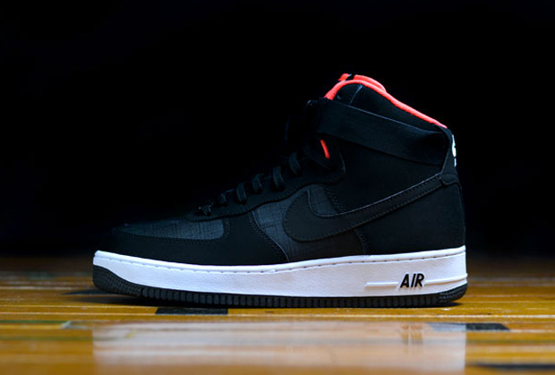 Nike Air Force 1 High Black Bright Crimson White 12