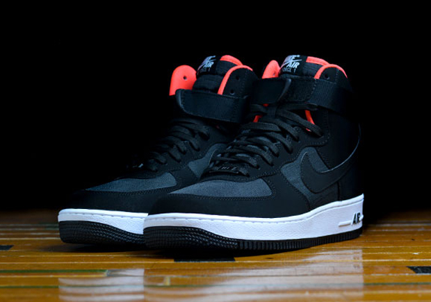 Nike Air Force 1 High Black Bright Crimson White 3