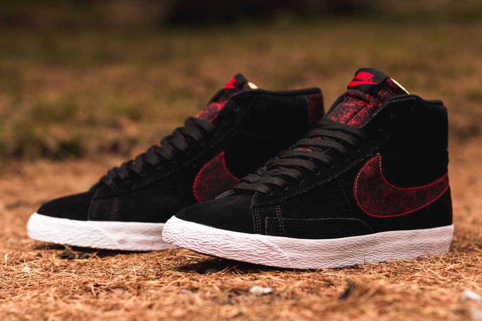 Nike Blazer Mid Prm Vtg Black University Red 03