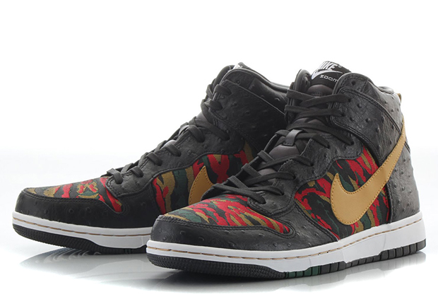 Nike Dunk Cmft Premium Black Flat Gold Hyper Red Gorge Green 5