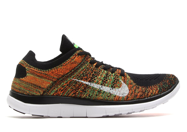 Nike Free 4 Flyknit Poison Green Total Orange 1