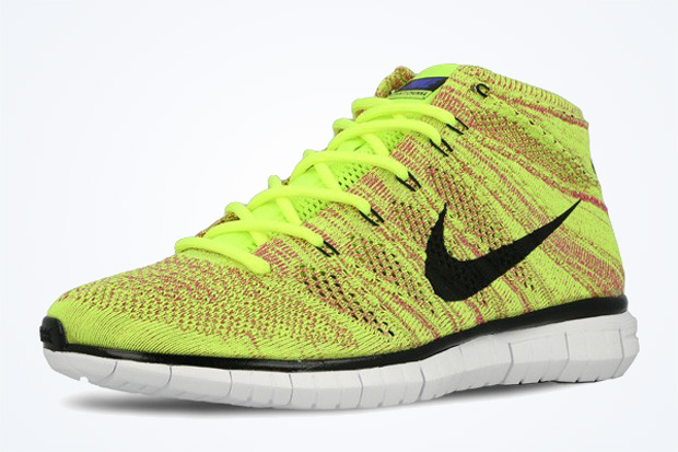 Nike Free Flyknit Chukka - Volt - Fuchsia Flash - Lyon Blue