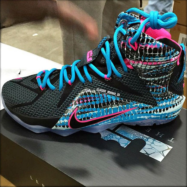 Nike Lebron 12 Black Pink Blue Lagoon 02