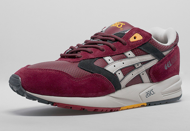 Asics Gel Saga Burgundy Black Yellow 1