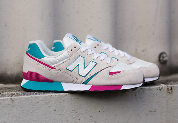 New Balance 446 - White - Pink - Turquoise