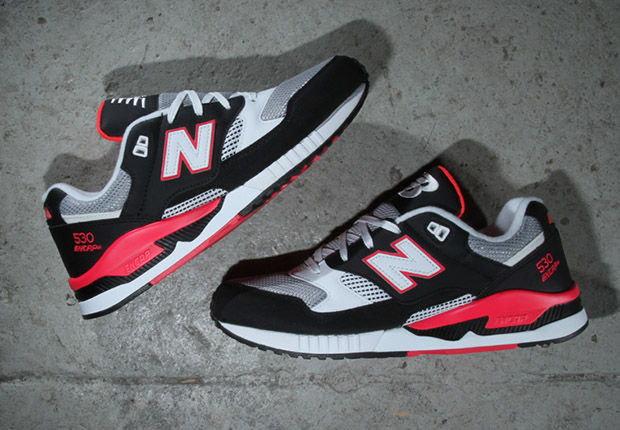 New Balance 530 - Black - Hot Red - Grey