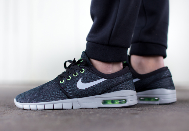 Nike Sb Stefan Janoski Max Dark Grey Flash Lime 1