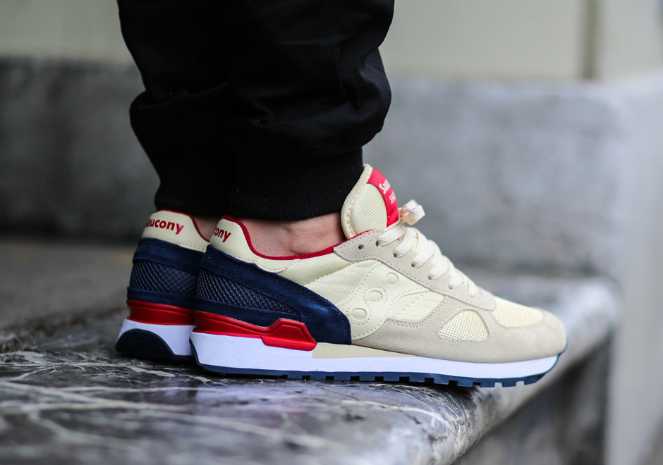 Saucony Shadow Original Cream Navy Red 1