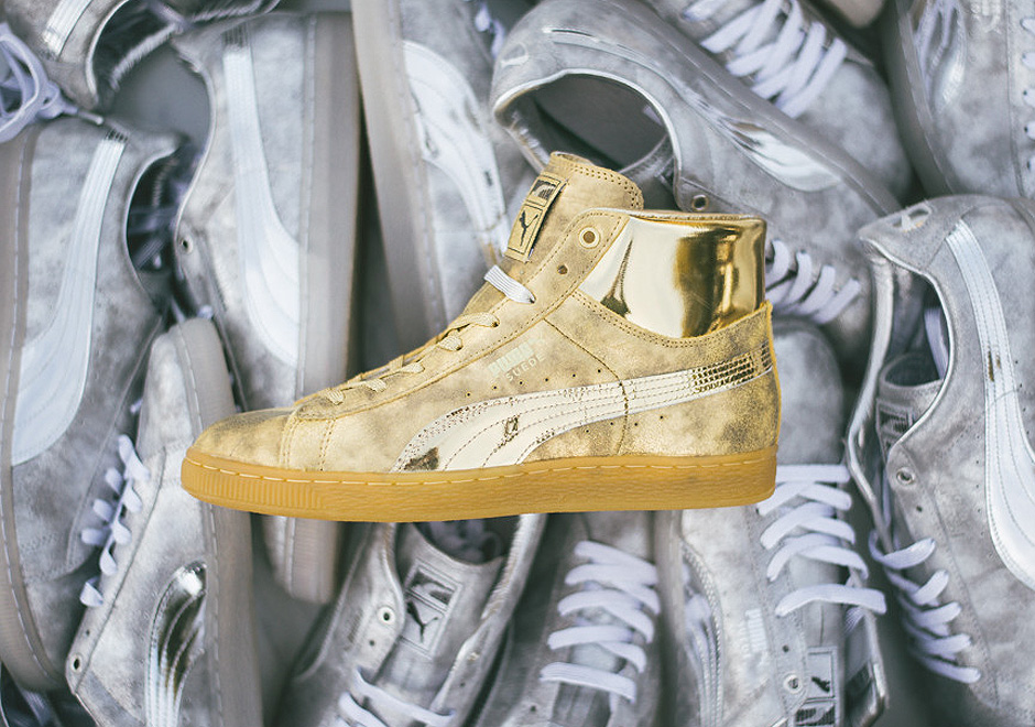 Meek Mill Puma 24k White Gold Pack Suede Mid 1