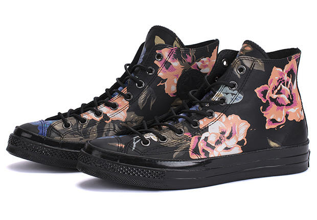 Converse Chuck Taylor 1970s "Black Leather Floral"