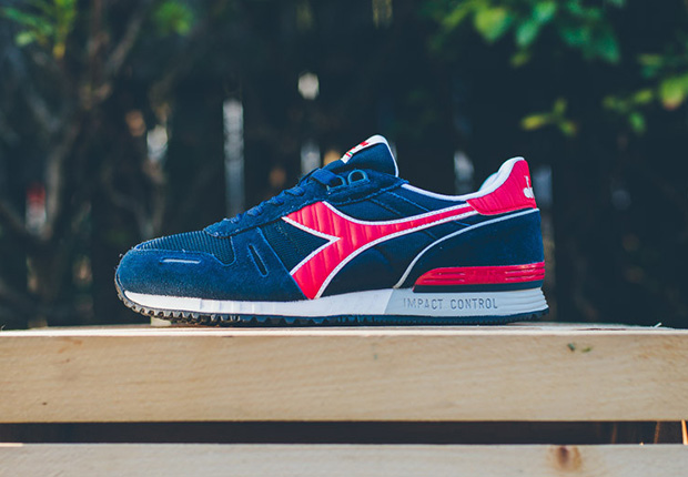 Diadora Titan Ii Blue Denim Chinese Red 1