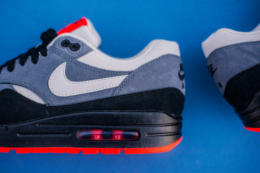 Nike Air Max 1 Leather Granite Black Hot Red 6